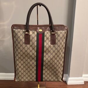 AUTHENTIC Gucci Beige and Brown TRAVEL BAG
